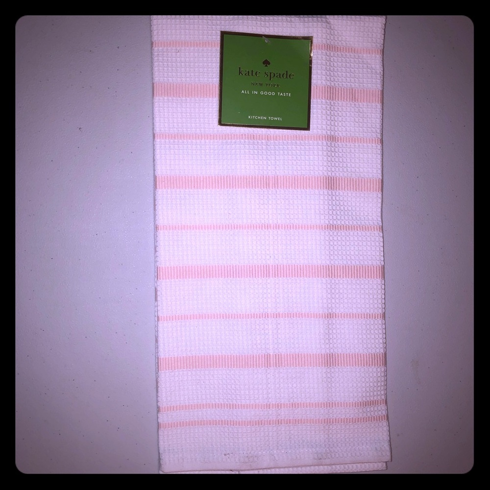 NWT Kate Spade Pink & White Dish Towel